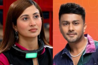 Shreya Kalra and Awez Darbar during the Lock Upp Season 2 finale.