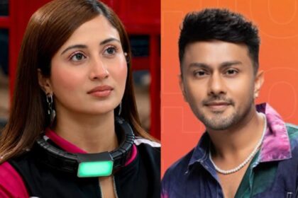 Shreya Kalra and Awez Darbar during the Lock Upp Season 2 finale.