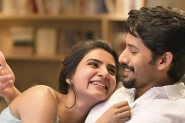 Samantha Ruth Prabhu and Naga Chaitanya during public appearance from earlier marriage days at film event