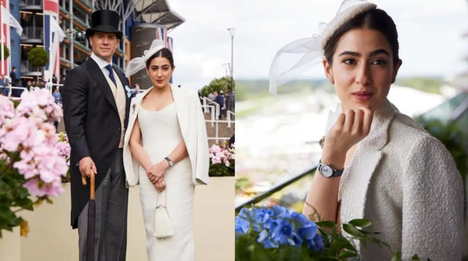 Sara Ali Khan and Henry Cavill posing together for a Longines luxury watch campaign