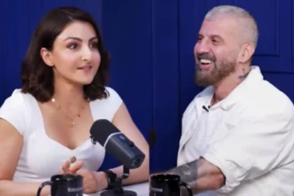 Soha Ali Khan discussing hair fall prevention tips with hairstylist Yianni Tsapatori and Kritika Kamra on a podcast