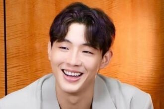 Ji Soo during promotional activities for River Where the Moon Rises before his departure from the drama