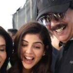Kalyani Priyadarshan with parents Lissy and Priyadarshan during their emotional reunion project