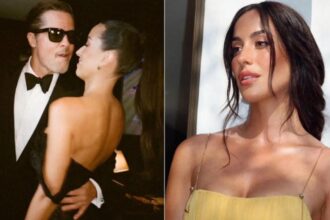 Brad Pitt and Ines de Ramon attending a celebrity event together