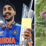 Indian cricketer Arshdeep Singh and Punjabi actress Samreen Kaur during separate public appearances.