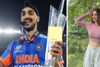 Indian cricketer Arshdeep Singh and Punjabi actress Samreen Kaur during separate public appearances.