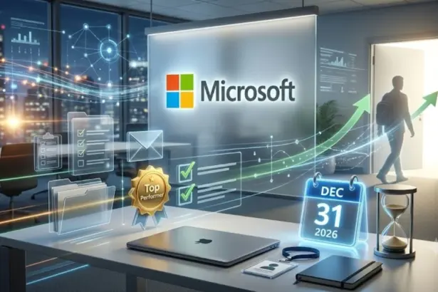 Microsoft sign outside an office building