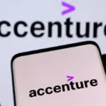 Accenture logo representing reports of a potential sale of its China business with JPMorgan's advice