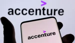 Accenture logo representing reports of a potential sale of its China business with JPMorgan's advice