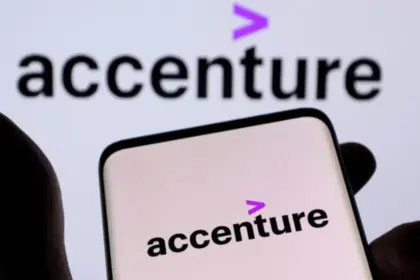 Accenture logo representing reports of a potential sale of its China business with JPMorgan's advice