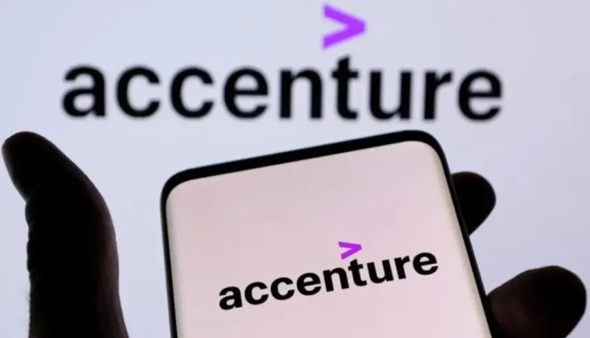 Accenture logo representing reports of a potential sale of its China business with JPMorgan's advice
