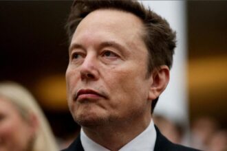 SpaceX Falcon 9 rocket during launch as the company expands its satellite internet and AI businesses.