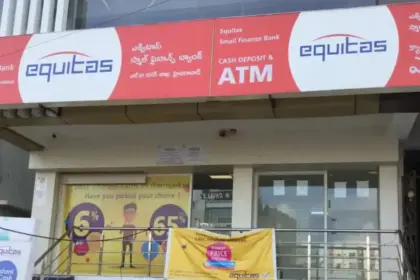 Equitas Small Finance Bank signage outside a branch