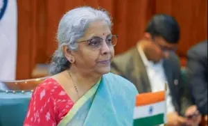 Finance Minister Nirmala Sitharaman speaking at an event